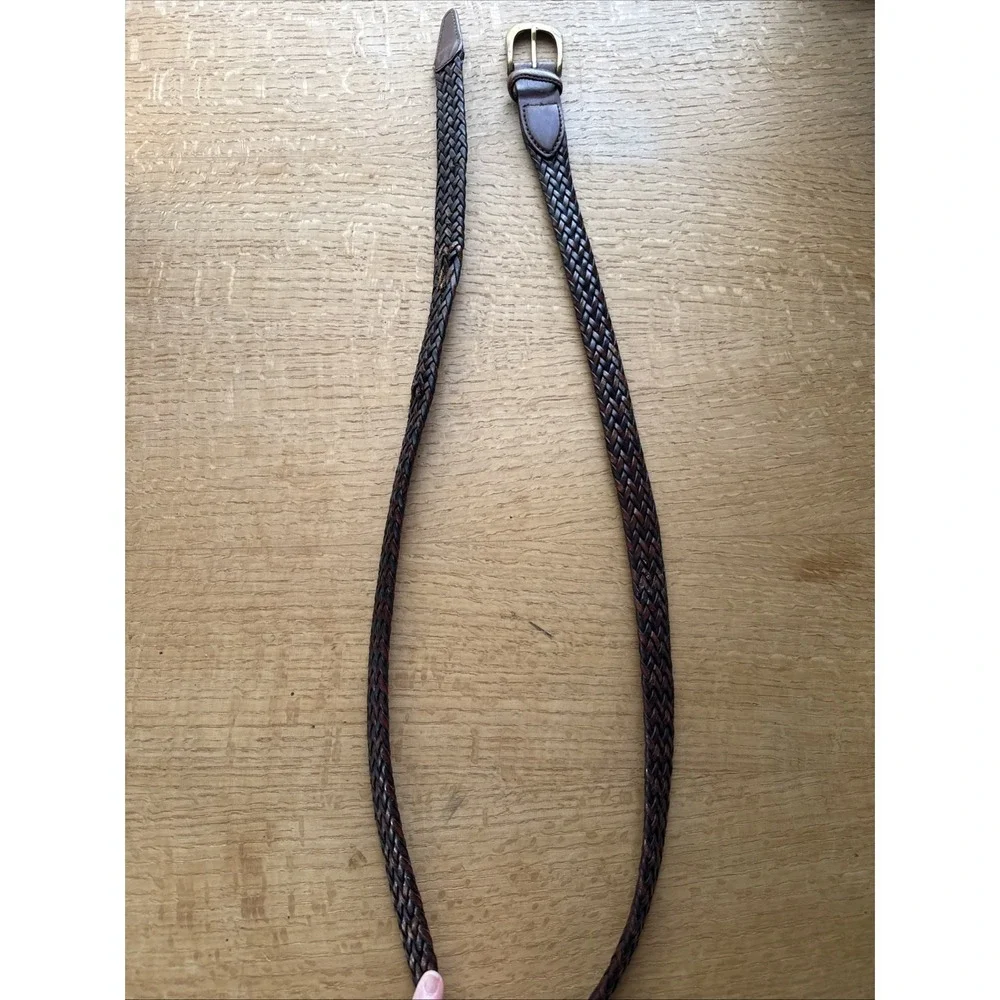 Liz Claiborne Vintage Brown Braided Belt - Genuine Leather - Women's Size 44